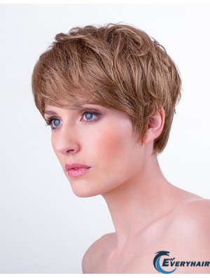 Synthetic Monofilament 6 inch Boycuts Straight Auburn Short Hairstyles