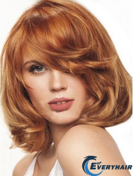 Chin Length Wavy Monofilament Auburn Best Bob Wigs