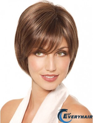 Chin Length Straight Monofilament Brown Fabulous Bob Wigs