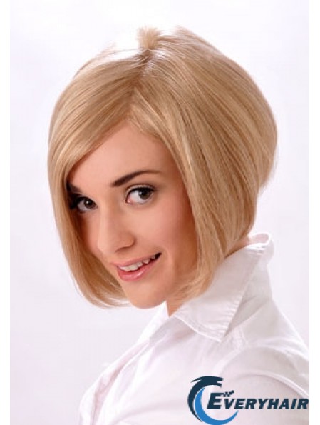 Chin Length Straight Monofilament Blonde Style Bob Wigs