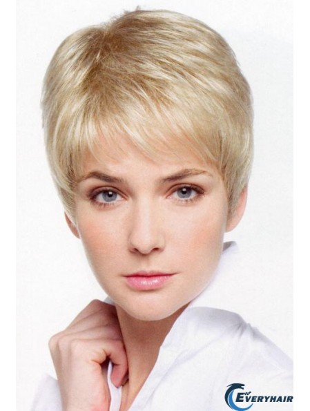 Petite Monofilament Wigs With Lace Front Cropped Length Boycuts