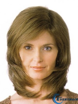 Layered Shoulder Length Straight Blonde 13 inch Great Monofilament Wigs