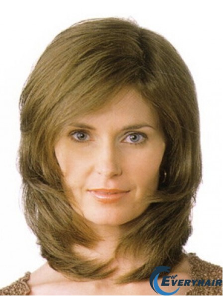 Layered Shoulder Length Straight Blonde 13 inch Great Monofilament Wigs