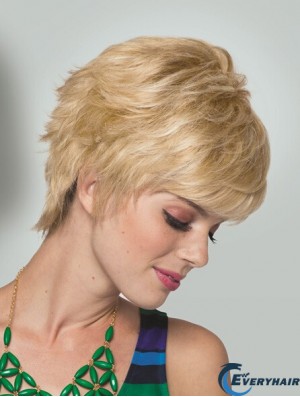 Boycuts Short Straight Blonde 5 inch Convenient Monofilament Wigs