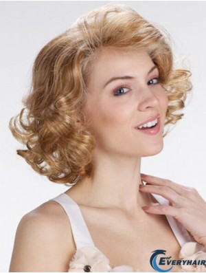 Blonde 12 inch Exquisite Chin Length Curly Classic Lace Wigs