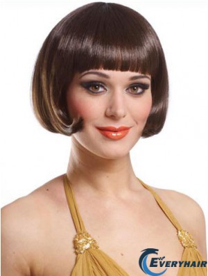 Copper Bob Wig With Capless Straight Style Short Length