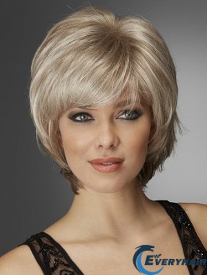 Wavy Chin Length Blonde 10 inch Monofilament Exquisite Bob Wigs