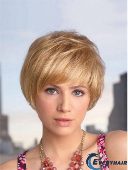 Capless Short Straight Blonde Designed Bob Wigs