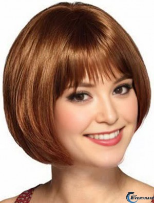 Capless Short Straight Auburn High Quality Bob Wigs