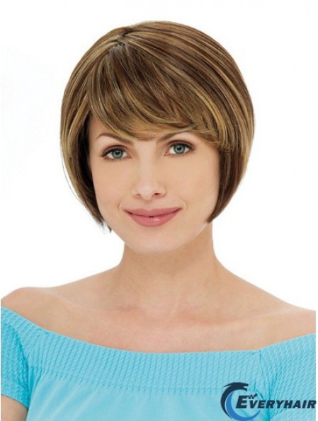Capless Short Straight Auburn Ideal Bob Wigs