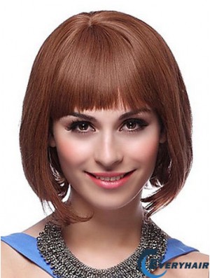 Capless Chin Length Straight Auburn Exquisite Bob Wigs