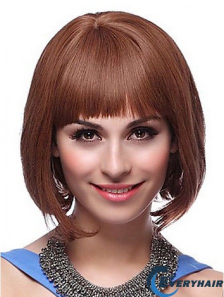 Capless Chin Length Straight Auburn Exquisite Bob Wigs