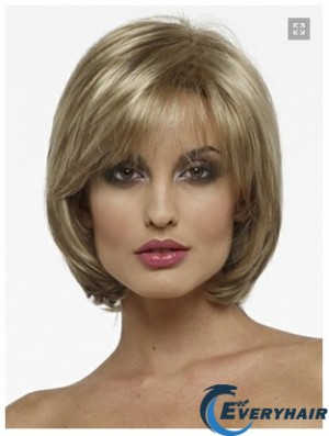 Capless Chin Length Straight Blonde Fashion Bob Wigs