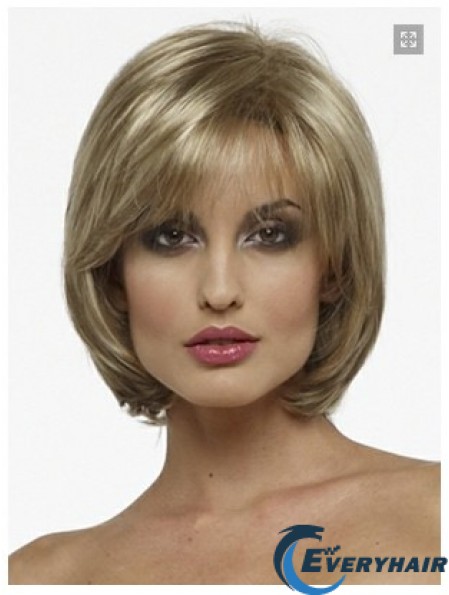 Capless Chin Length Straight Blonde Fashion Bob Wigs
