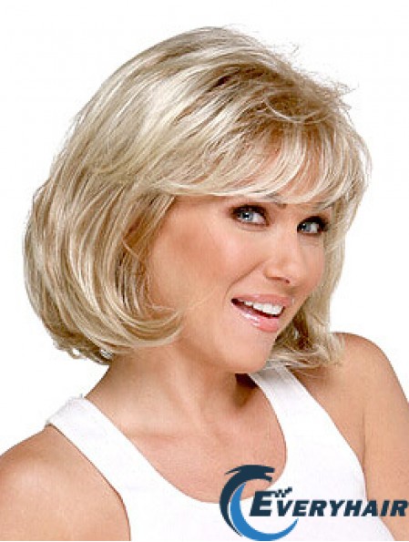 Straight Chin Length Blonde 11 inch Capless Gorgeous Bob Wigs