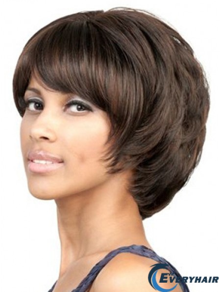 Capless Chin Length Wavy Brown Suitable Bob Wigs