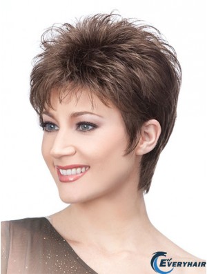 Beautiful Browns Wigs With Capless Cropped Length Straight Style