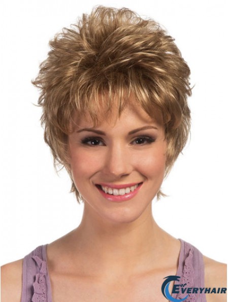 Boycuts Cropped Blonde Curly High Quality Petite Wigs