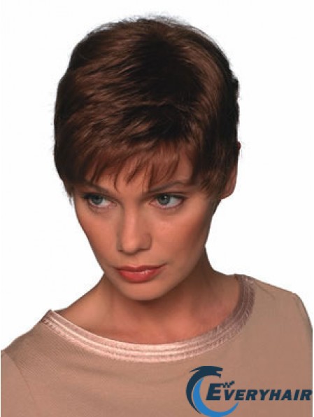 Boycuts Straight Auburn Capless Soft Short Wigs