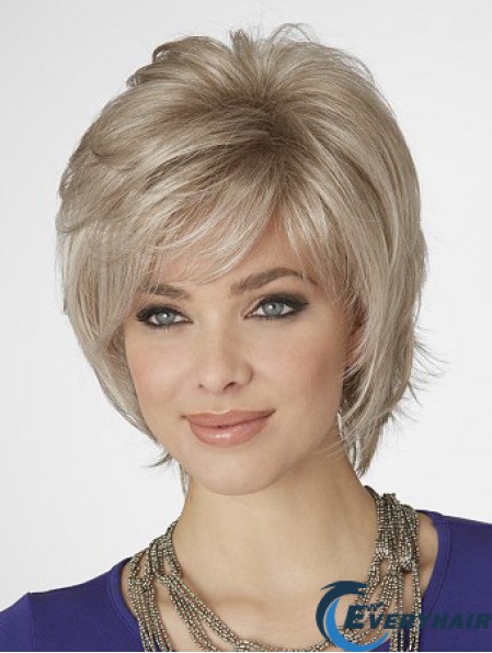 Wigs Blonde Bob With Capless Wavy Style Chin Length