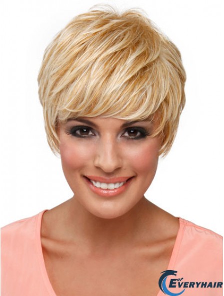 Boycuts Straight Blonde Capless Top Short Wigs