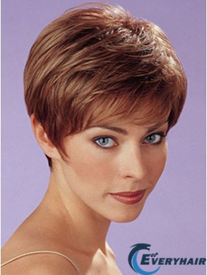 Auburn Synthetic Straight Cropped Capless Boycuts Ladies Wigs UK