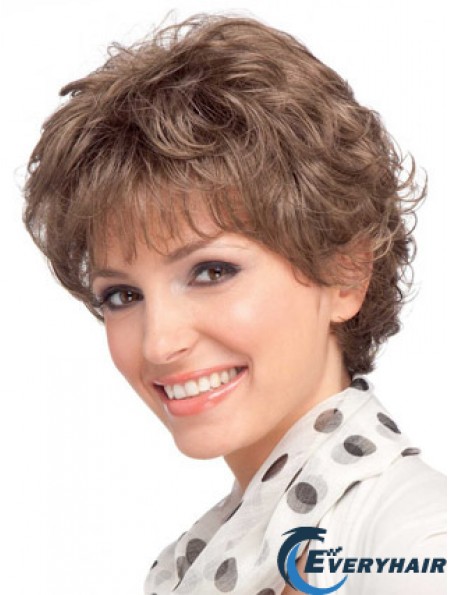 Modern Auburn Short Wavy Layered Human Hair Wigs