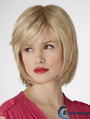 10 inch Natural Straight Bobs Blonde Short Wigs