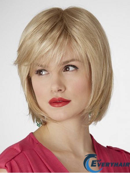 10 inch Natural Straight Bobs Blonde Short Wigs
