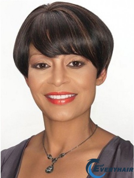Boycuts Straight Brown Capless Modern Short Wigs