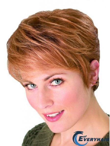 Straight Boycuts Cropped Perfect Auburn Synthetic Wigs