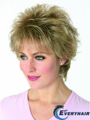 Boycuts Wavy Blonde Capless Cheapest Short Wigs