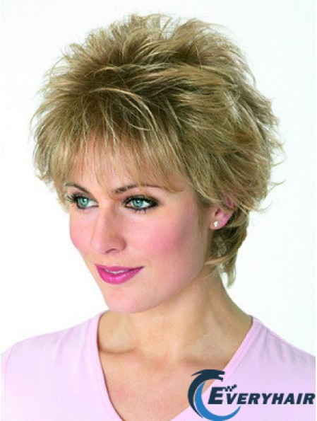 Boycuts Wavy Blonde Capless Cheapest Short Wigs