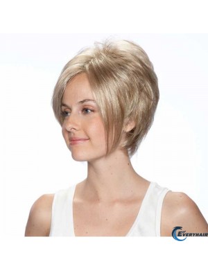 8 inch Online Straight Bobs Blonde Short Wigs