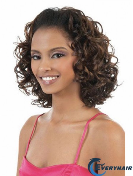 Wavy Shoulder Synthetic Brown Capless Half Wig 