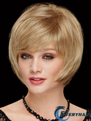 Chin Length Bobs 8 inch Straight Blonde Medium Wigs