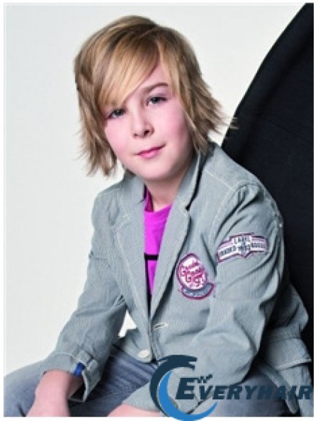 Wavy Short Blonde Remy Human Hair Capless Kids Wigs