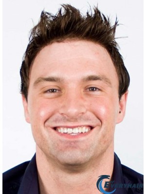 Short Wavy Human Hair Toupees For Men