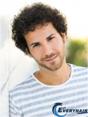 Brown Synthetic Lace Front Short Curly Mens Wigs Online