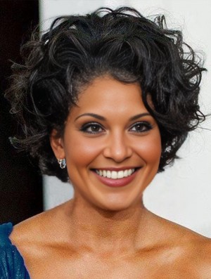 Lace Front Boycuts Short Curly 8 inch Black Sassy Wigs Lace Front Boycuts Short Curly 8 inch Black Sassy Wigs