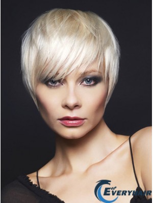 Monofilament Boycuts Short Straight 8 inch Top Fashion Wigs