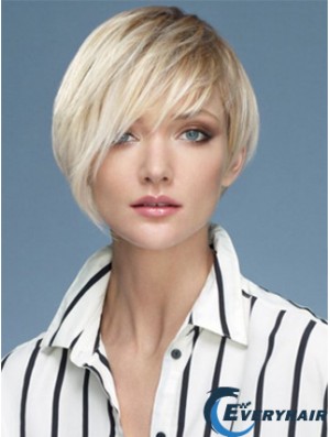 Capless Boycuts Short Straight 10 inch Platinum Blonde Sassy Fashion Wigs