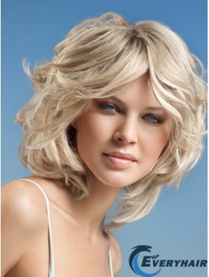 Full Lace Layered Chin Length Wavy 12 inch Platinum Blonde Cheap Fashion Wigs