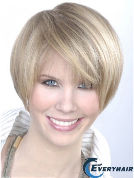Monofilament Grey Short Straight 8 inch Platinum Blonde Gorgeous Fashion Wigs