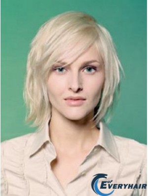 Full Lace Bobs Chin Length Straight 10 inch Platinum Blonde Sleek Fashion Wigs