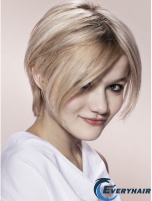 Capless Grey Short Straight 8 inch Blonde Fashion Fashion Wigs