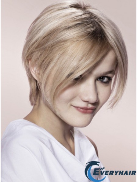 Capless Grey Short Straight 8 inch Blonde Fashion Fashion Wigs