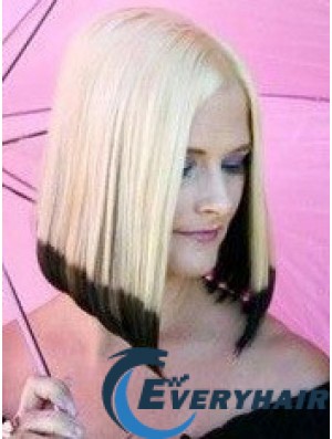 14 inch Ombre/2 Tone Chin Length Bobs Straight Good Lace Wigs