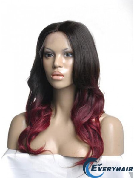 Long Ombre/2 Tone Wavy Without Bangs Good African American Wigs