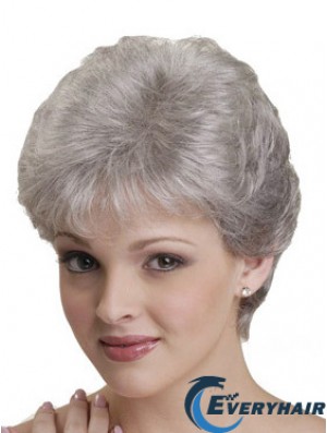 Canada Short Grey Wigs With Synthetic Capless Straight Style